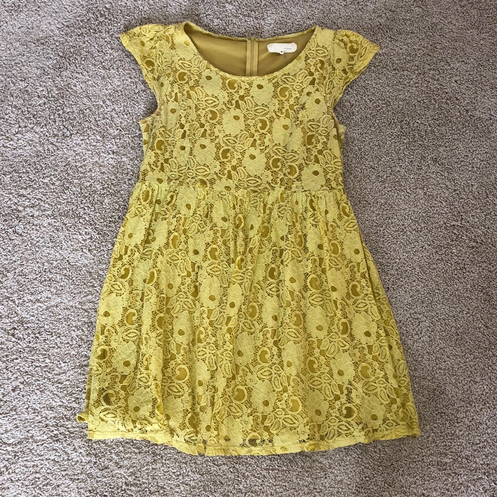 Mustard yellow lace dress